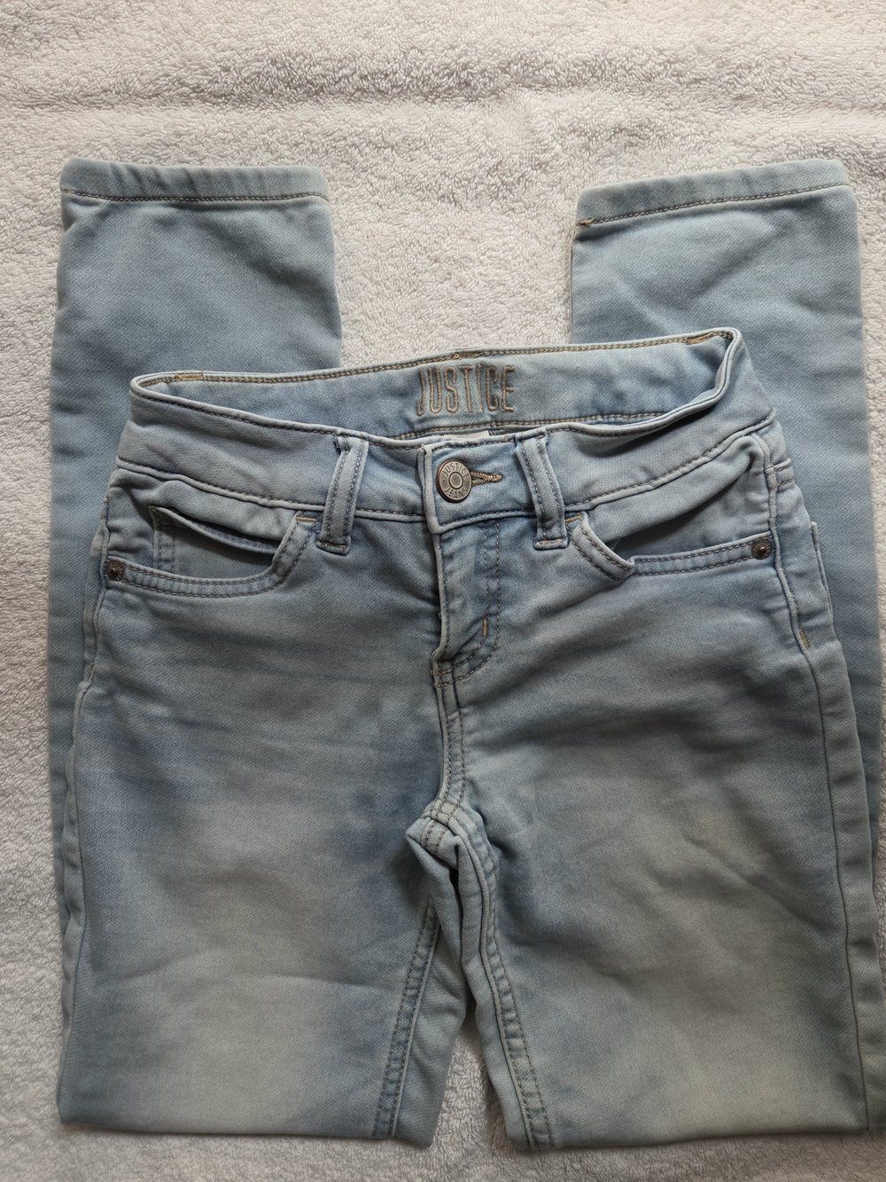Justice Girls' Light Blue Skinny Denim Jeans Size 10 Slim